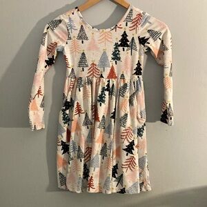 Hanna Andersson tree print long sleeve dress